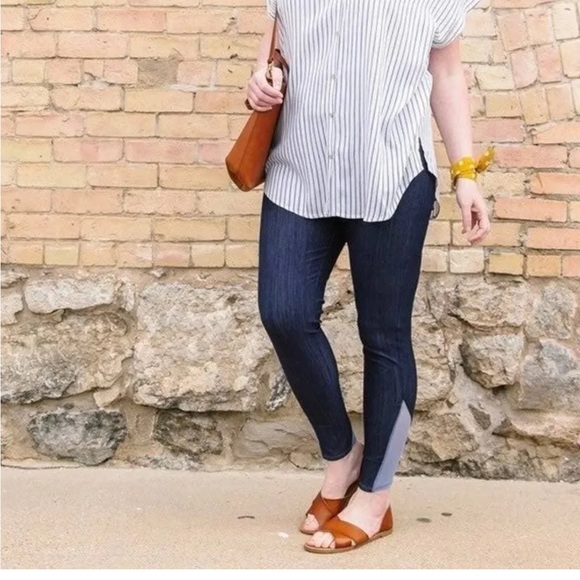 Agnes and Dora knit Jeggings with mesh dark denim - Picture 1 of 6